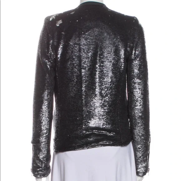 IRO Longina Sequin Jacket Charcoal Size 1 Small - Picture 8 of 16